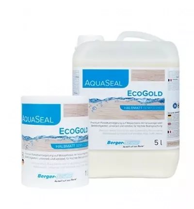 Однокомпонентный акрилово-полиуретановый лак на водной основе «Berger Aqua-Seal EcoGold» 5л - Интернет-магазин напольных покрытий, Екатеринбург